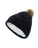 The Ivy Black Chenille Tuque