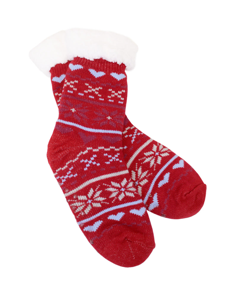 The Holly Slipper Sock - Red