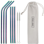 Rainbow Straight and Bent Straw Set (6) with Brushes (2)