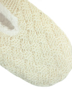 Crochet Sherpa Lined Slipper - Cream