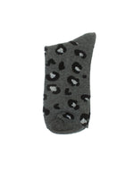 Animal Print Cotton Crew Socks (Dark Grey)