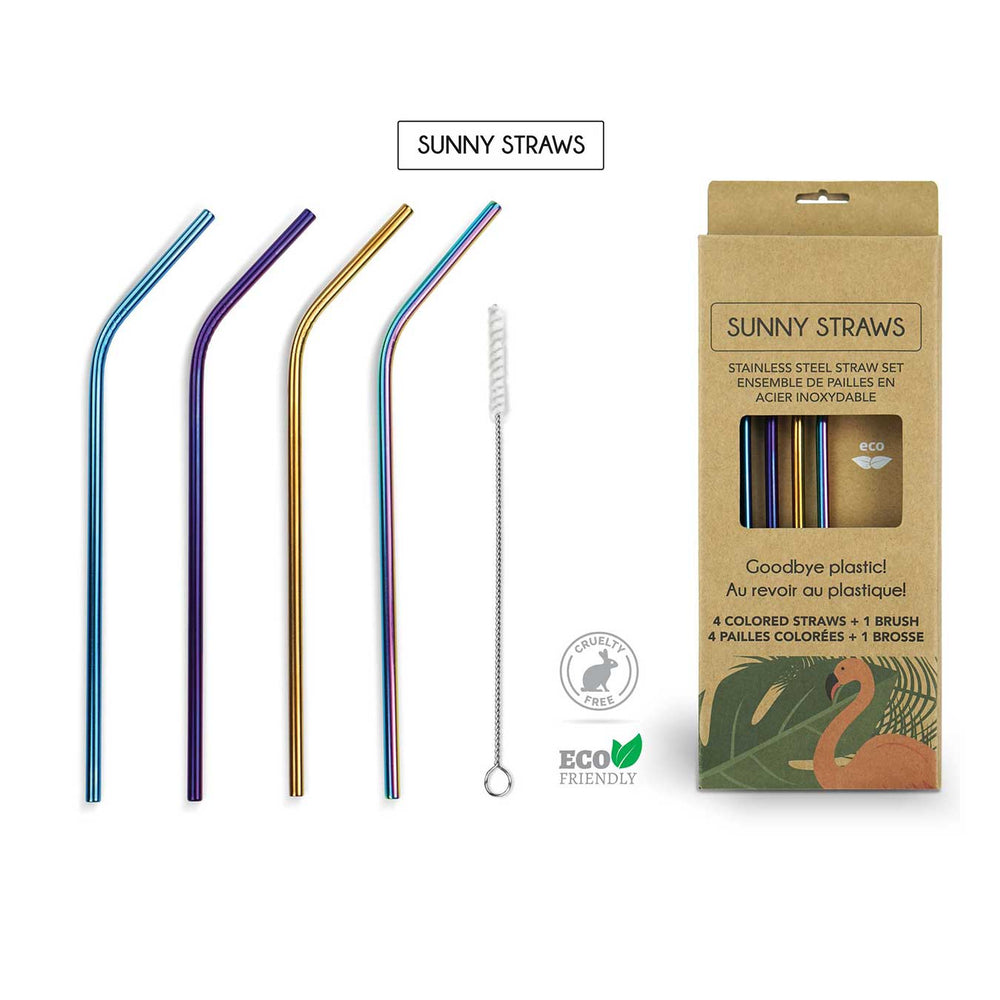 Sunny Straws Colored Straw Set With Brush