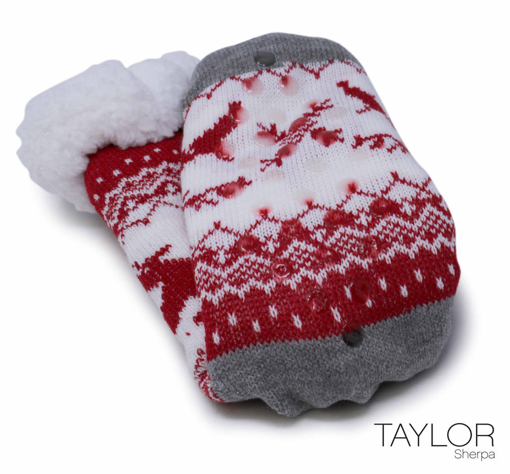 Taylor Slipper Sock Red