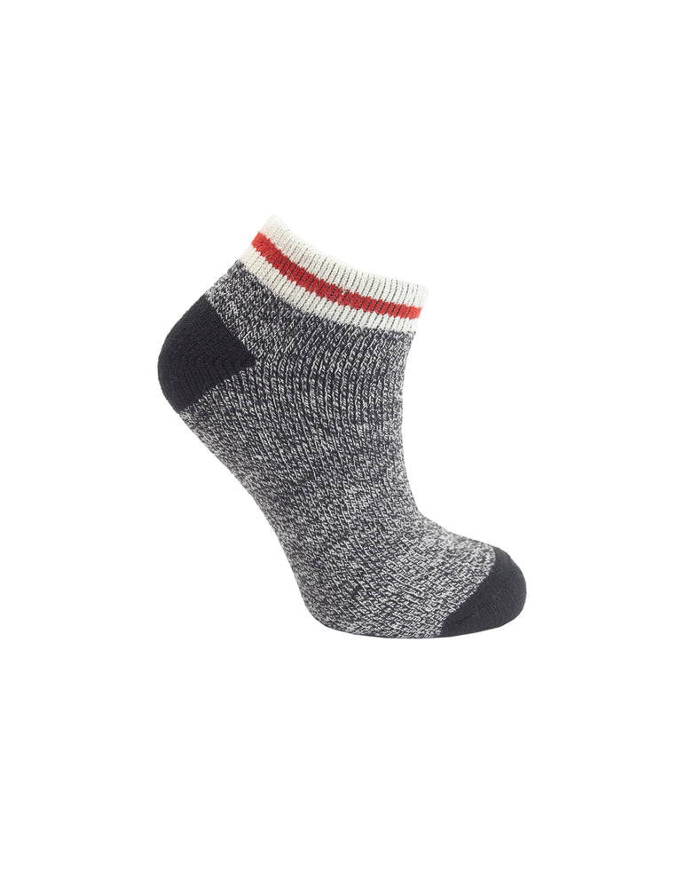 Double Layer Ankle Socks with Brushed Fleece Inner Lining -  Cabin Black