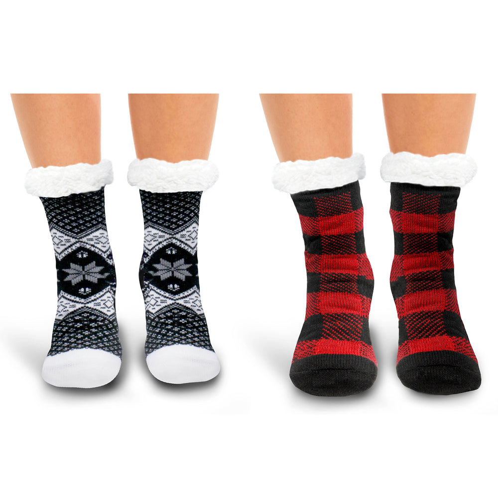 2 Pack Taylor Slipper Socks - The Cozy Holiday Set