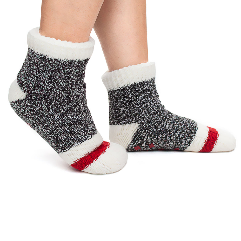 Cozy Callie Sherpa Slipper Socks Warm Cabin grey – BNCO Apparel